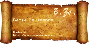 Becze Zsuzsanna névjegykártya